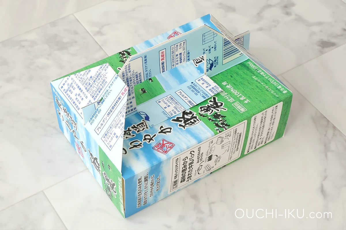 組み立てればケーキ箱の完成