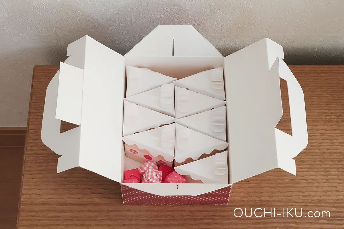 牛乳パックで作るケーキの箱工作