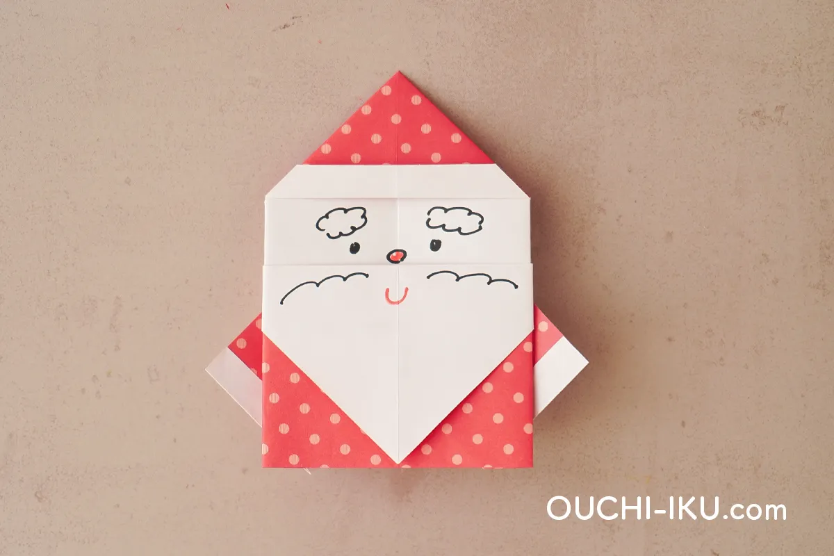 折り紙1枚で全身サンタの作り方18