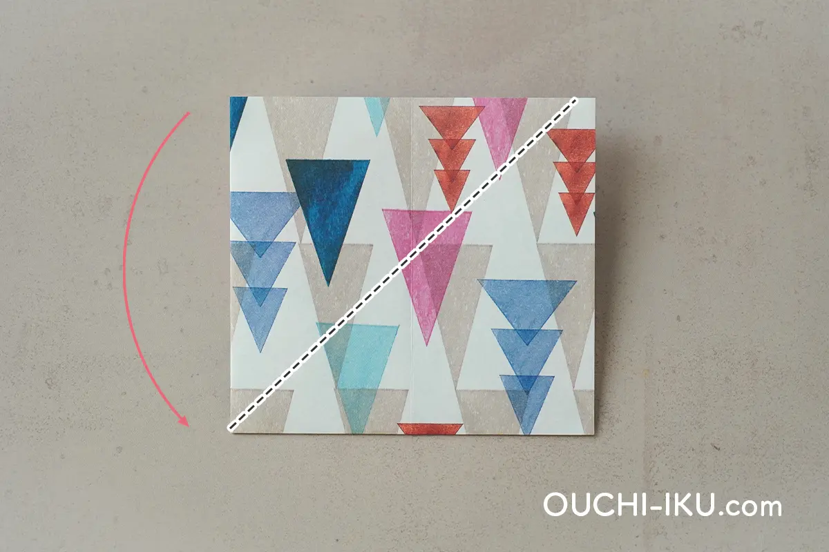 折り紙で作るクリスマスの靴下の折り方7