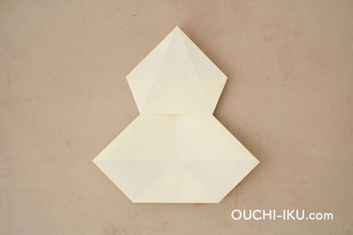 折り紙1枚で雪だるま(スノーマン)の作り方13