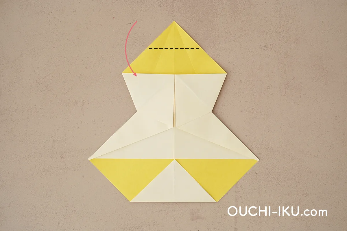 折り紙1枚で雪だるま(スノーマン)の作り方14