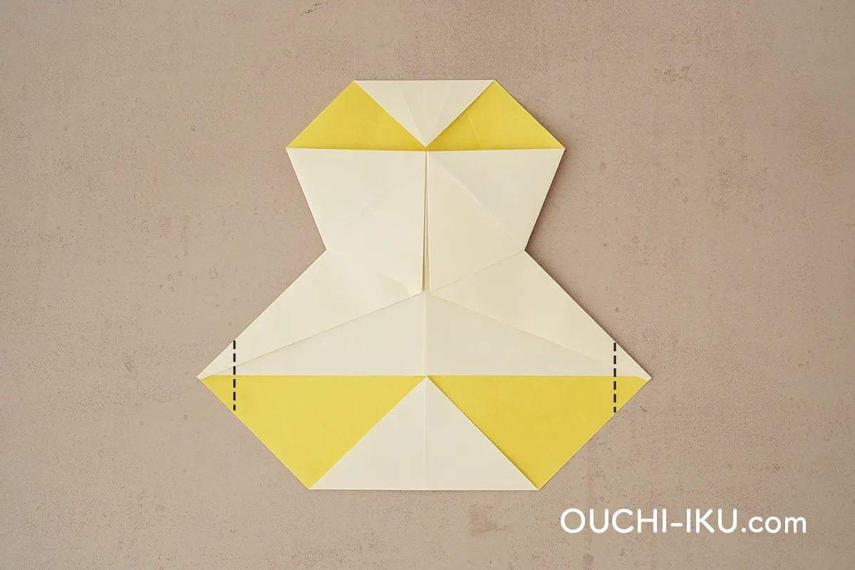 折り紙1枚で雪だるま(スノーマン)の作り方15