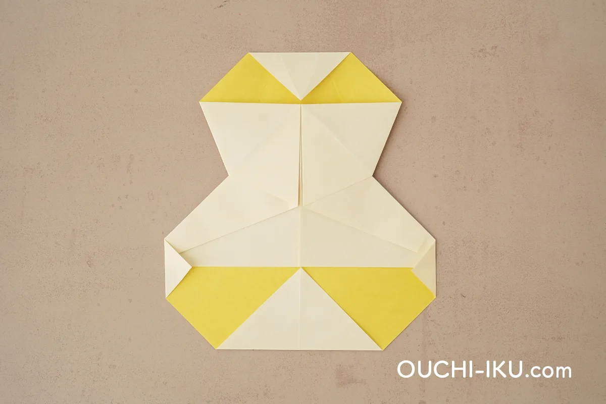 折り紙1枚で雪だるま(スノーマン)の作り方16