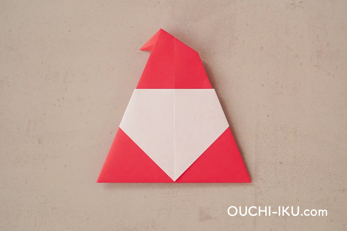 三角サンタの折り紙の作り方12