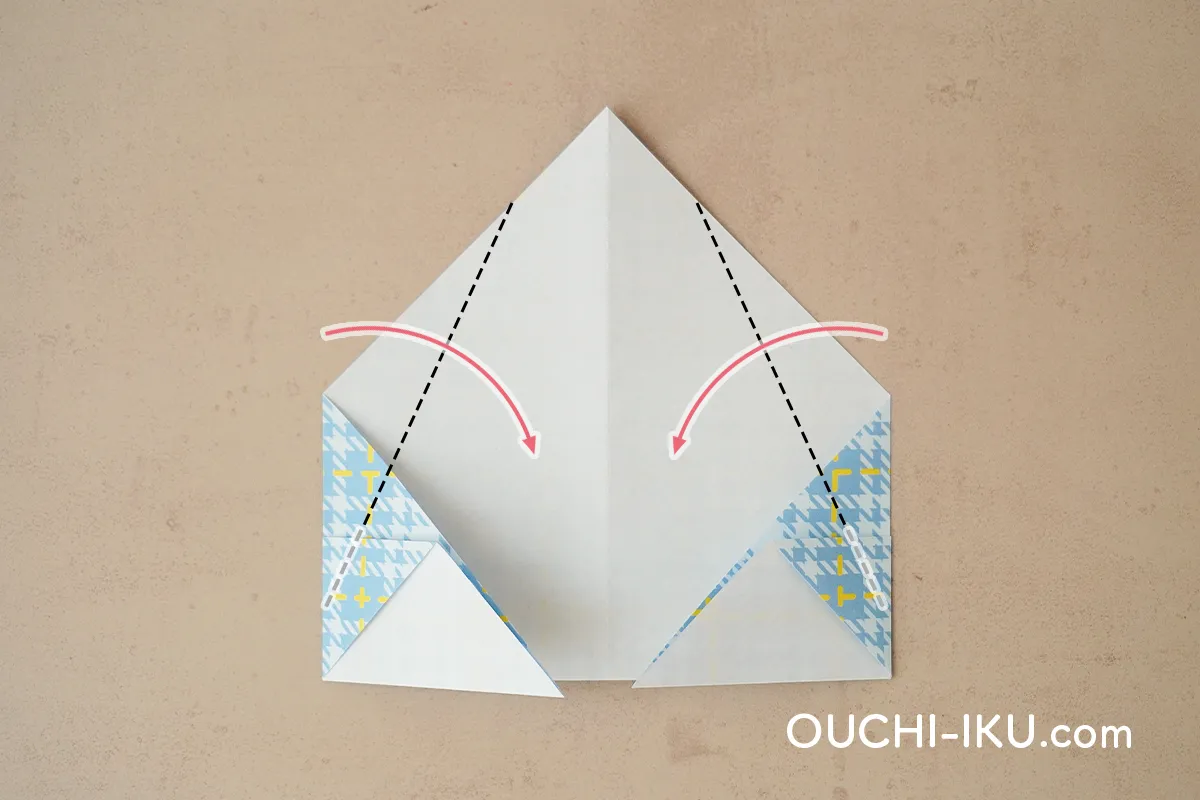 折り紙ニット帽(平面)の作り方9