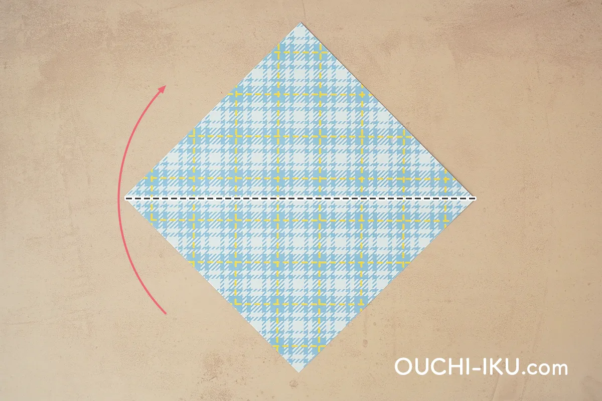 折り紙ニット帽(平面)の作り方1