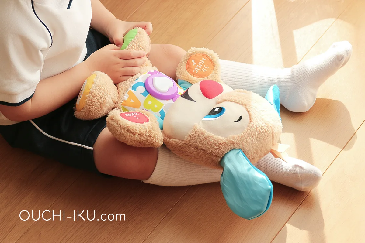 バイリンガルわんわんで遊ぶ息子3
