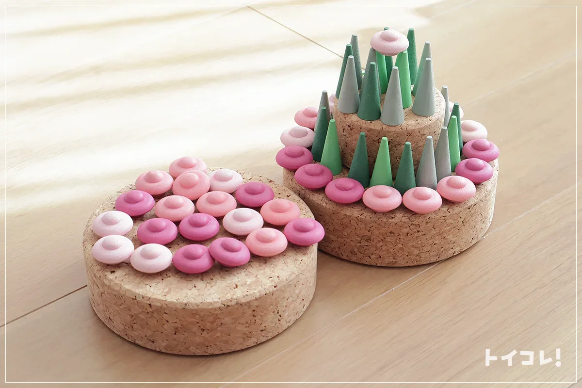 グラパットのまんだらフラワーとグリーンコーンで作ったケーキ