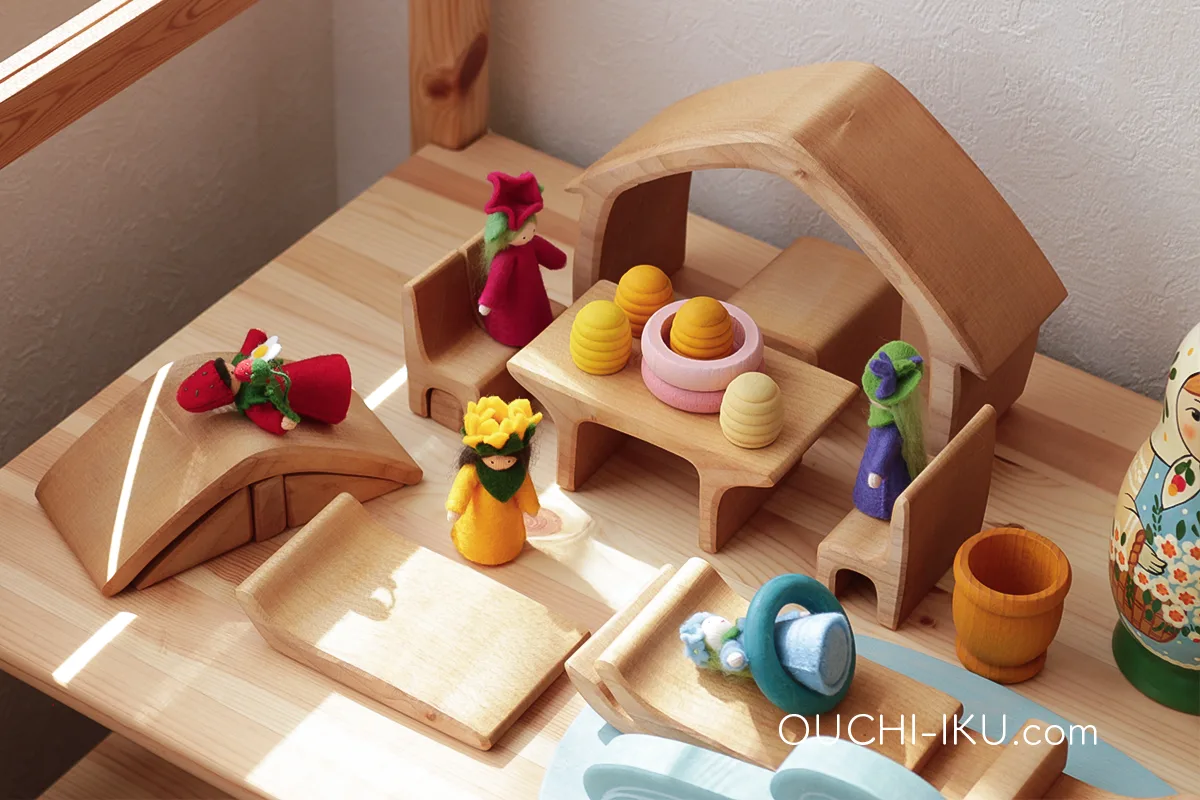 ケーファーおうちの積み木で作ったおうち