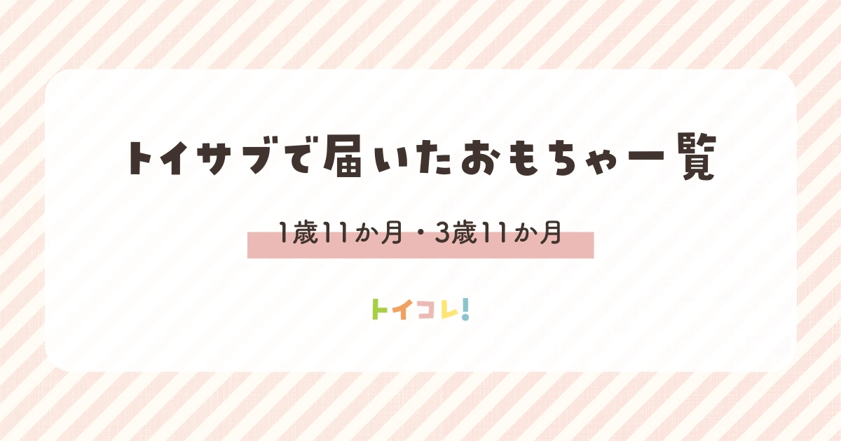 1歳11か月・3歳11か月のトイサブおもちゃ