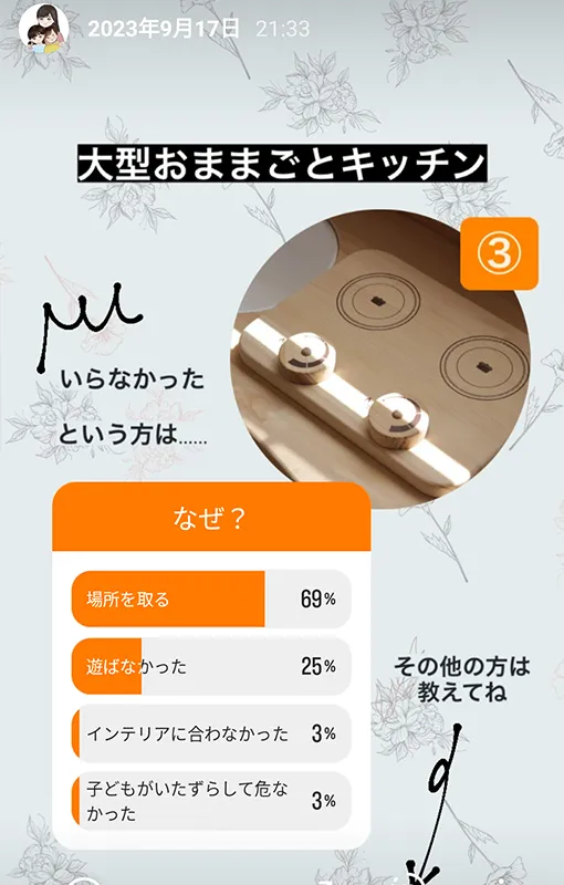おままごとキッチン後悔したかアンケート3