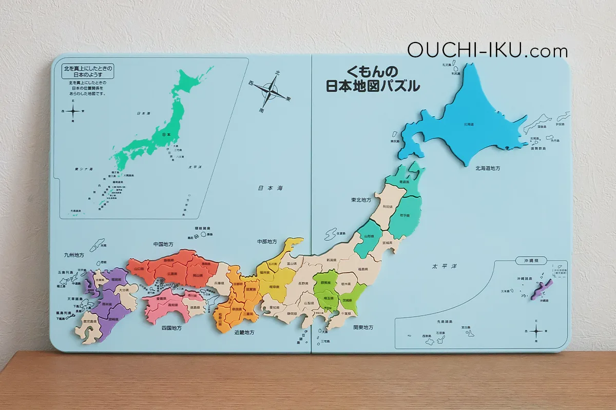 くもんの日本地図パズル対戦モードの勝敗