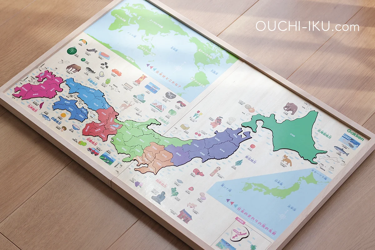 学研木製パズル日本地図の見た目