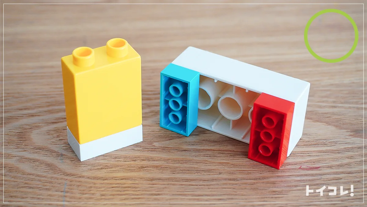 ポッチが縦4個以上のレゴブロックはデュプロの下に置ける