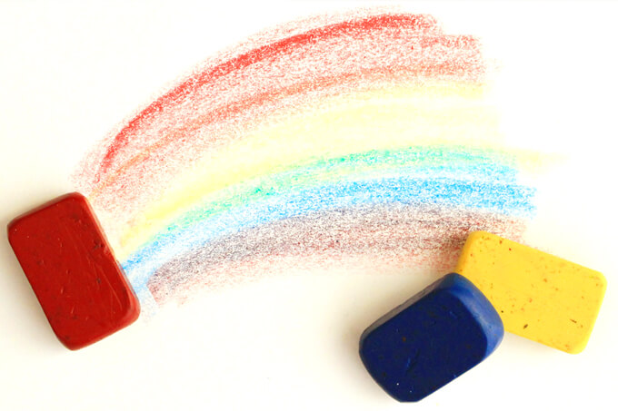 シュトックマーのブロッククレヨンは3色しか使っていませんが、虹が出現