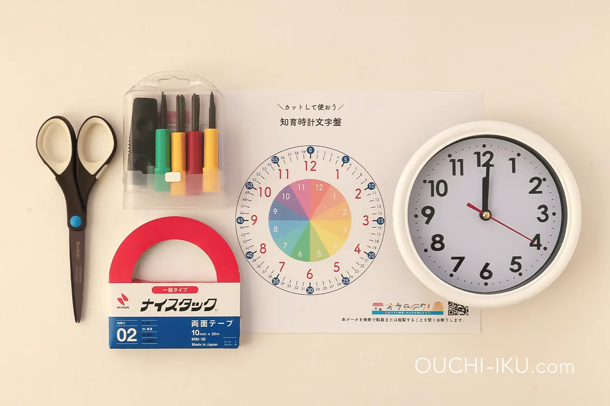 手作り知育時計の材料
