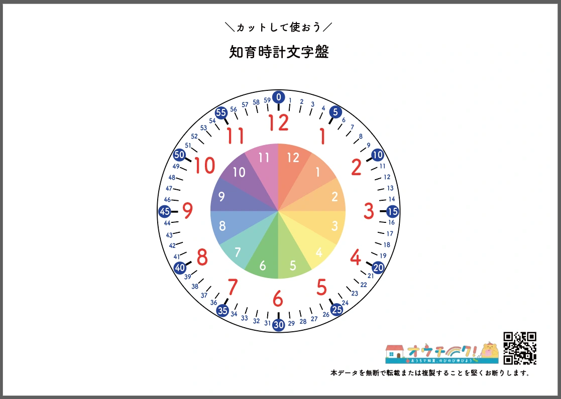 16cmの知育時計用文字盤