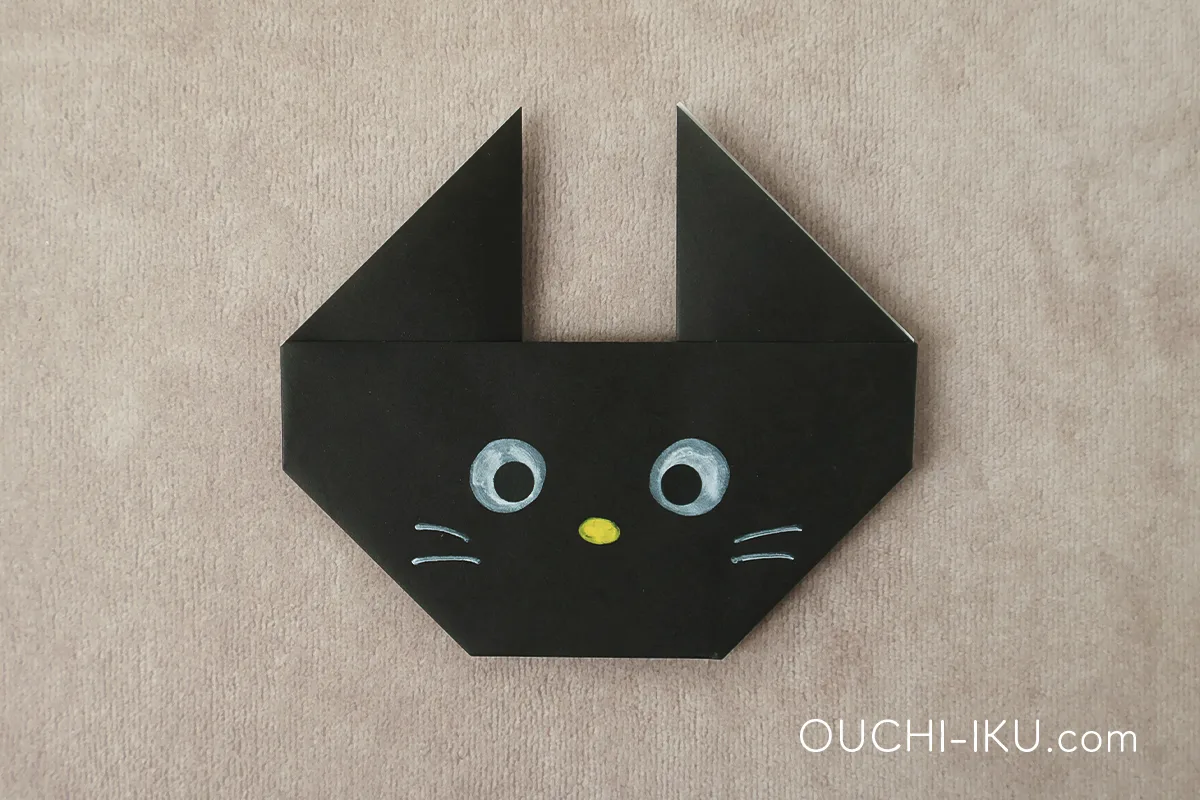 黒猫の折り紙の折り方6