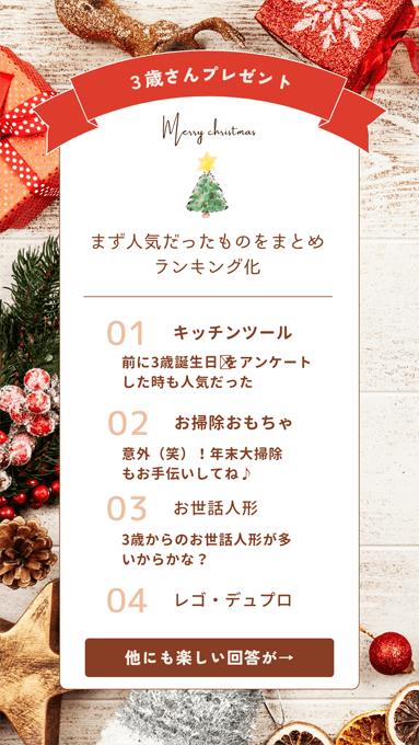 3歳クリスマスプレゼント人気ランキング発表 意外と実用的でお手伝いにもつながる オウチーク