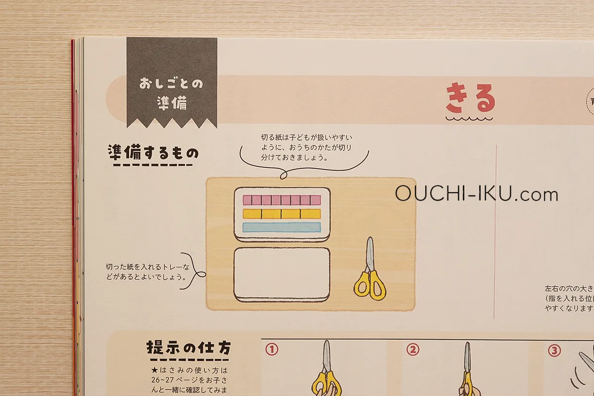 モンテッソーリ知育こうさくワークの提示方法