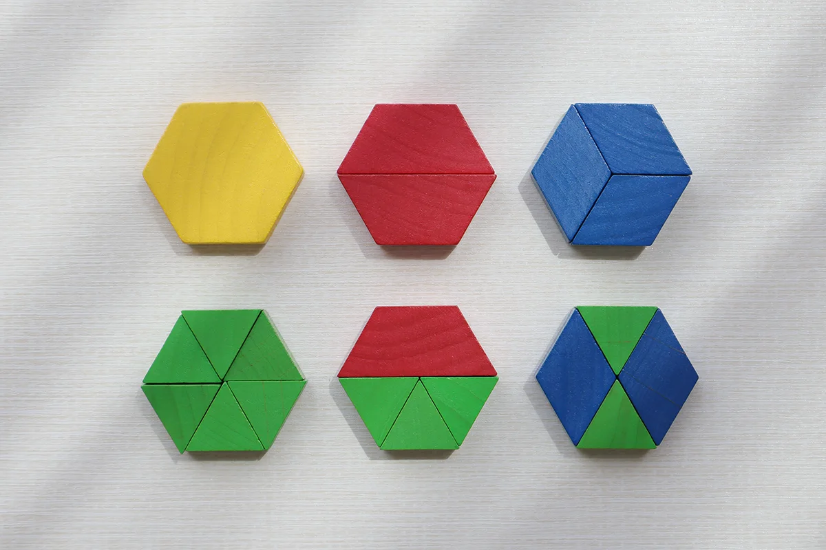 パターンブロックで六角形を作ったところ