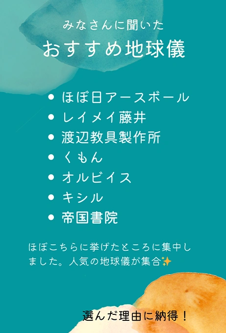 人気地球儀のアンケート結果